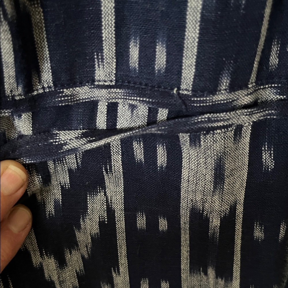 Men’s Vintage IKAT Blue & White Cotton Blazer by IN PRIVATE - Picture 3 of 7